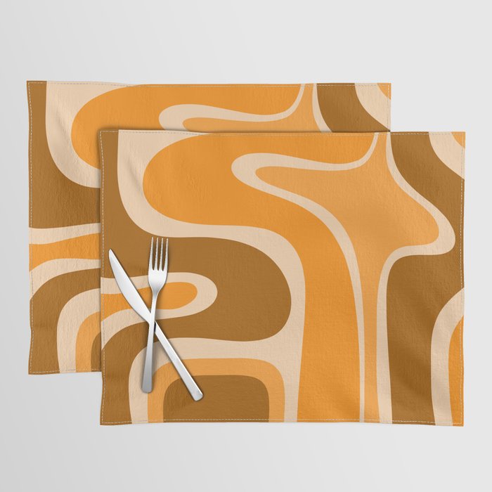 Copacetic Retro Abstract in Pumpkin Orange Placemat Gallery Image 1