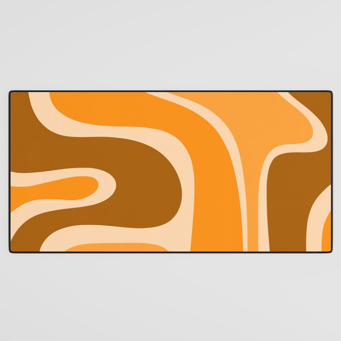 Copacetic Retro Abstract in Pumpkin Orange Desk Mat Gallery Image 3