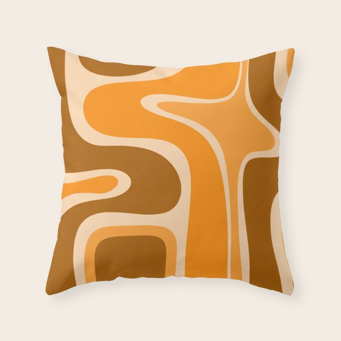 Copacetic Retro Abstract in Pumpkin Orange Throw Pillow Gallery Image 6