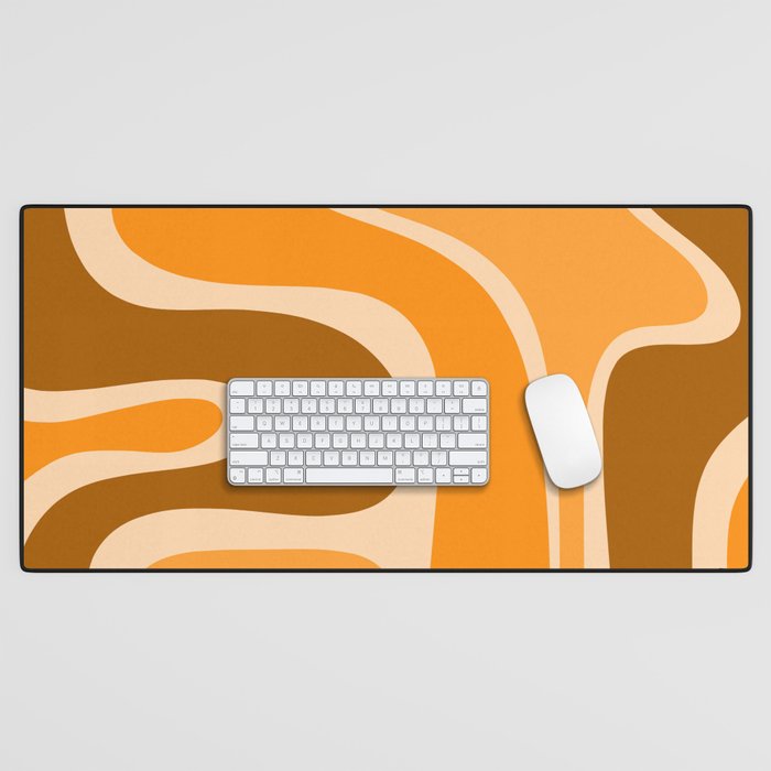 Copacetic Retro Abstract in Pumpkin Orange Desk Mat Gallery Image 1