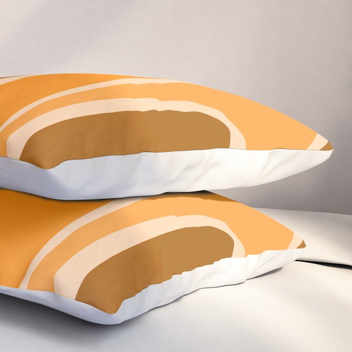Copacetic Retro Abstract in Pumpkin Orange Pillow Sham Gallery Image 3