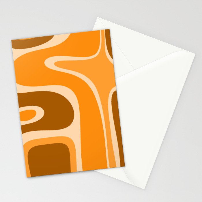 Copacetic Retro Abstract in Pumpkin Orange Stationery Card Gallery Image 2