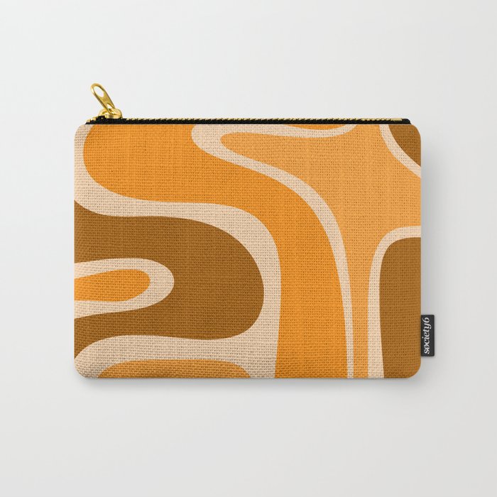Copacetic Retro Abstract in Pumpkin Orange Carry All Pouch Gallery Image 1