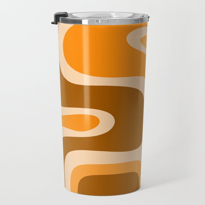 Copacetic Retro Abstract in Pumpkin Orange Travel Mug Gallery Image 3