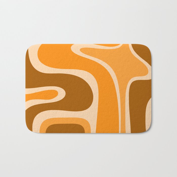 Copacetic Retro Abstract in Pumpkin Orange Bath Mat Gallery Image 1