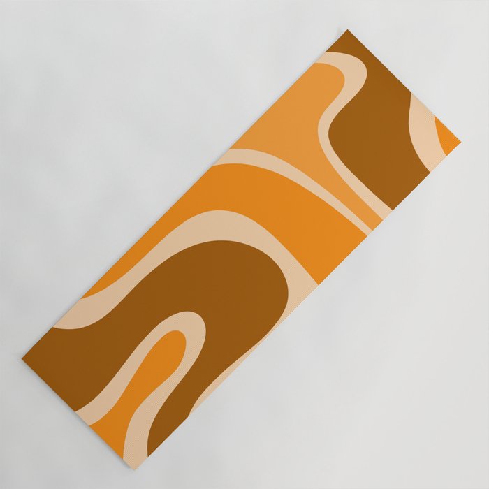 Copacetic Retro Abstract in Pumpkin Orange Yoga Mat Gallery Image 1