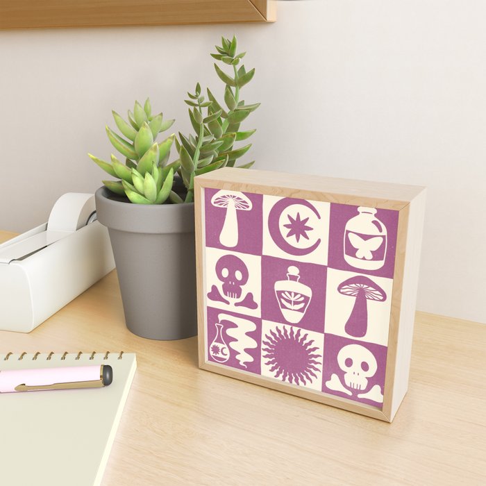 Potions and Spooky Things Checkerboard Pattern Mini Art Print Gallery Image 2