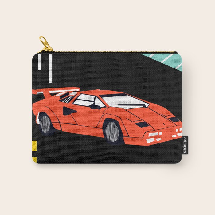 Wicked - sports car 80s retro throwback memphis style motorhead Carry All Pouch Gallery Image 1