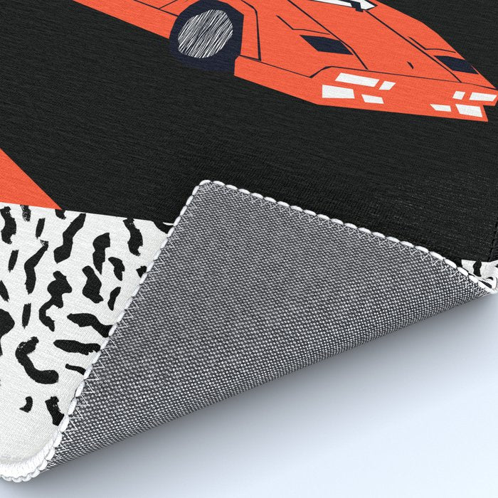 Wicked - sports car 80s retro throwback memphis style motorhead Rug Gallery Image 4
