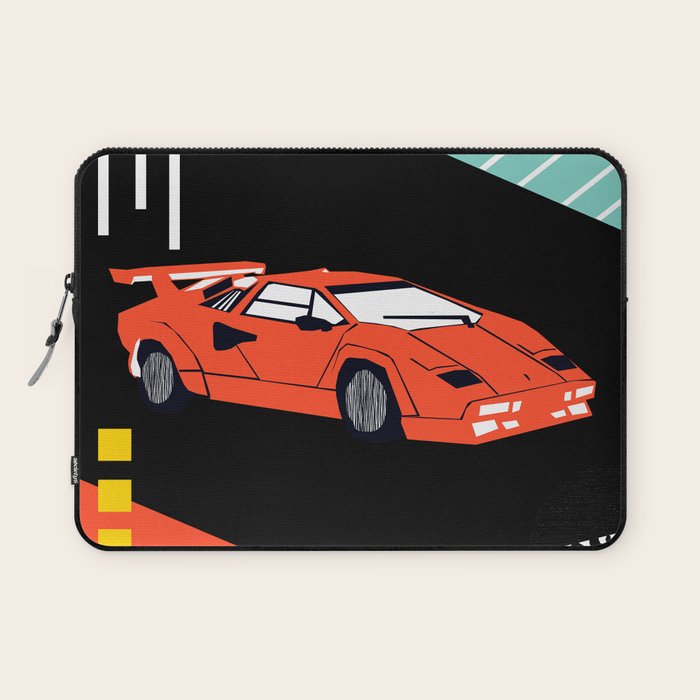 Wicked - sports car 80s retro throwback memphis style motorhead Laptop Sleeve Gallery Image 1