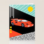 Wicked - sports car 80s retro throwback memphis style motorhead Stationery Card Gallery Image 2