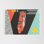 Wicked - sports car 80s retro throwback memphis style motorhead Rug Gallery Image 2