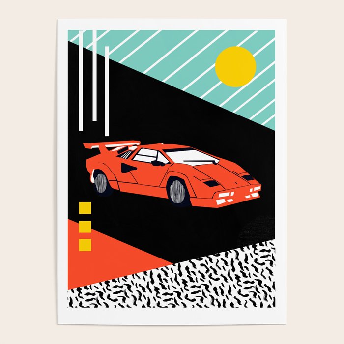 Wicked - sports car 80s retro throwback memphis style motorhead Poster Gallery Image 4