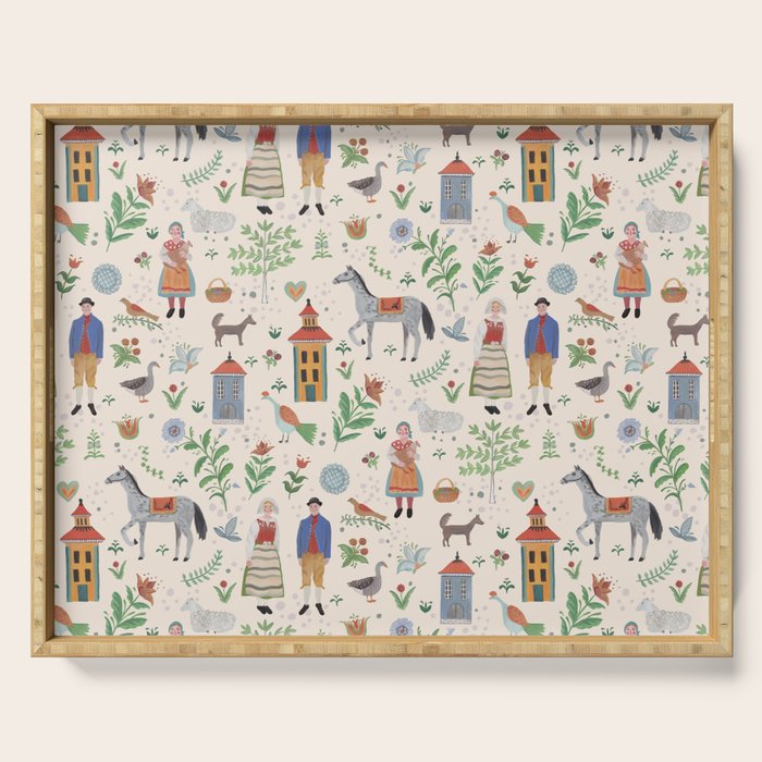 Swedish Folk Art Serving Tray Gallery Image 1