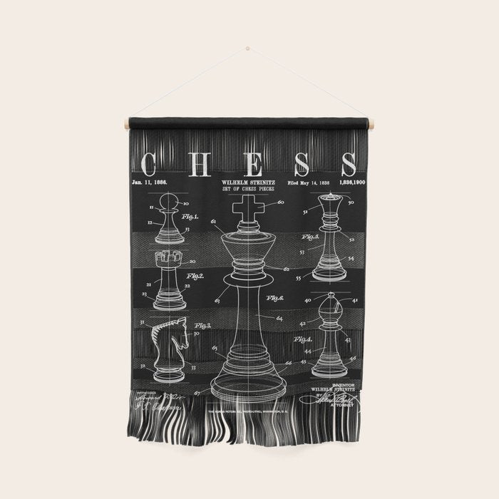 Chess King And Pieces Old Vintage Patent Drawing Print Wall Hanging Gallery Image 1
