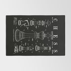 Chess King And Pieces Old Vintage Patent Drawing Print Rug Gallery Image 2