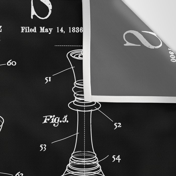 Chess King And Pieces Old Vintage Patent Drawing Print Wall Tapestry Gallery Image 3