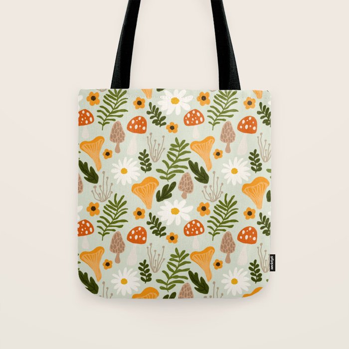 Woodland Mushroom Pattern Tote Bag Gallery Image 1