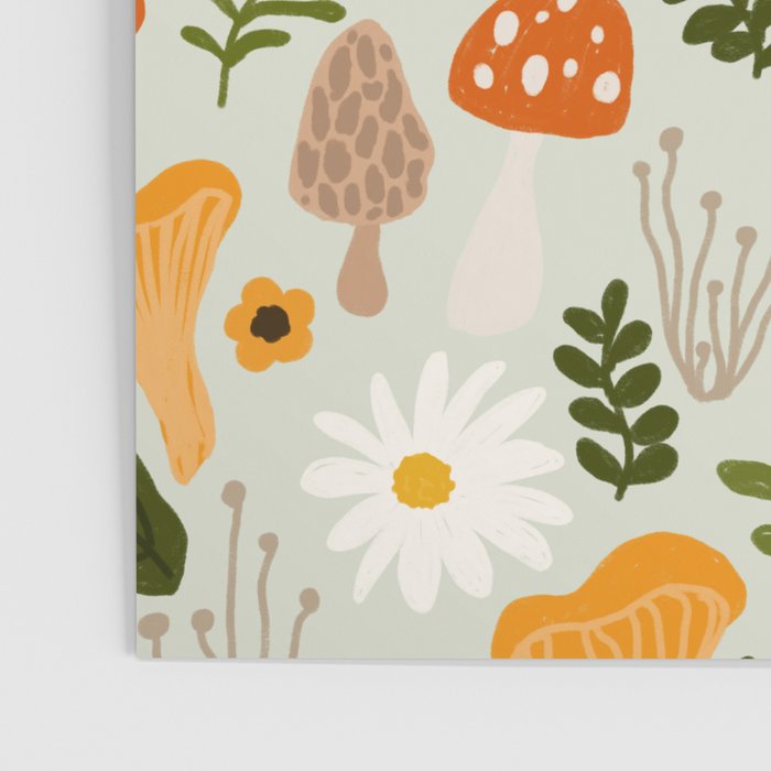 Woodland Mushroom Pattern Poster Gallery Image 3