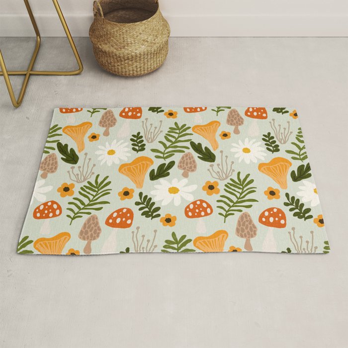 Woodland Mushroom Pattern Rug Gallery Image 1