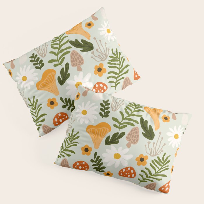 Woodland Mushroom Pattern Pillow Sham Gallery Image 1