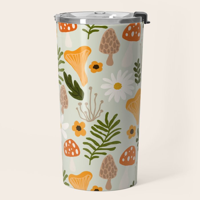 Woodland Mushroom Pattern Travel Mug Gallery Image 2