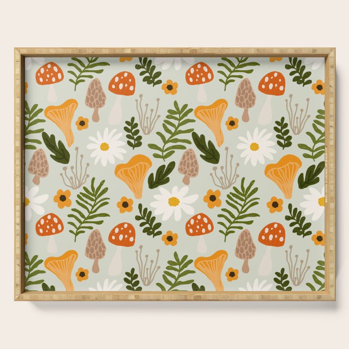 Woodland Mushroom Pattern Serving Tray Gallery Image 1