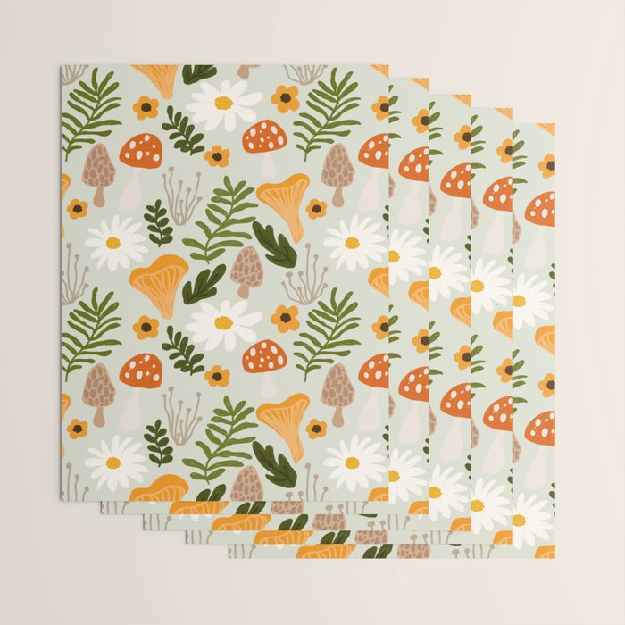 Woodland Mushroom Pattern Wrapping Paper Gallery Image 3