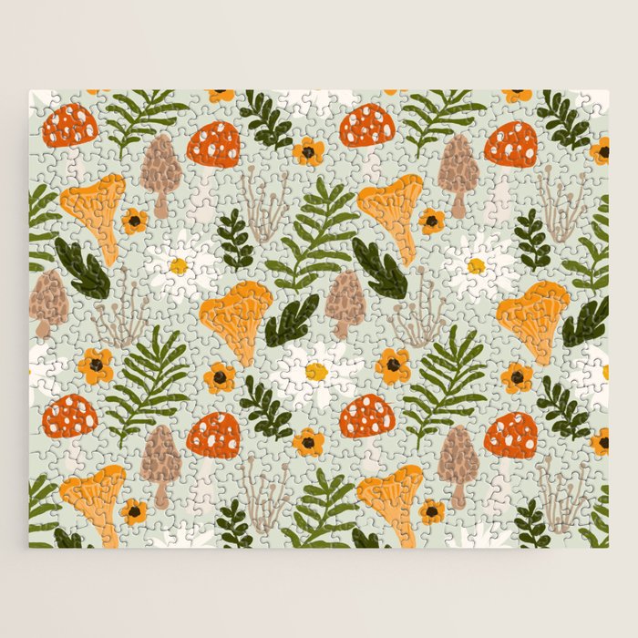 Woodland Mushroom Pattern Jigsaw Puzzle Gallery Image 1
