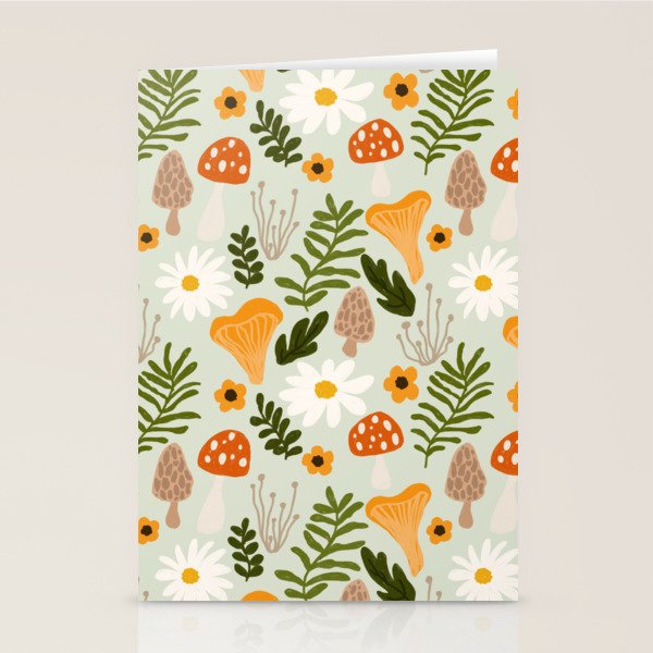 Woodland Mushroom Pattern Stationery Card Gallery Image 2