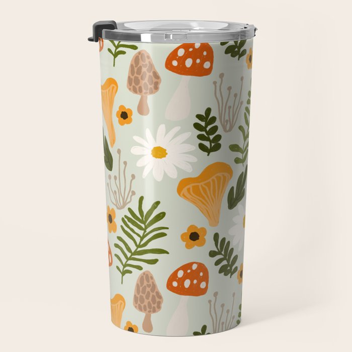 Woodland Mushroom Pattern Travel Mug Gallery Image 3