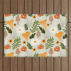 Woodland Mushroom Pattern Outdoor Rug Gallery Image 1