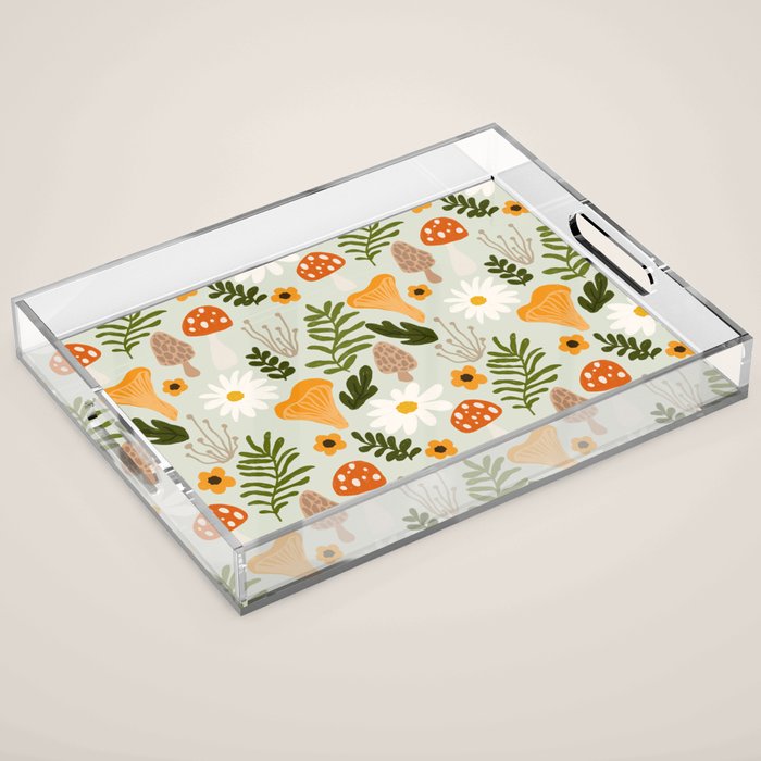 Woodland Mushroom Pattern Acrylic Tray Gallery Image 1