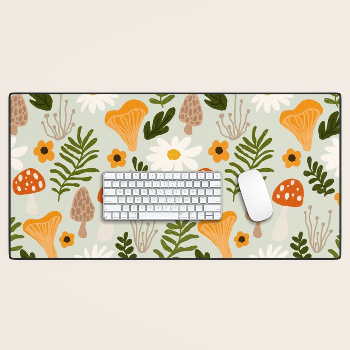Woodland Mushroom Pattern Desk Mat Gallery Image 1