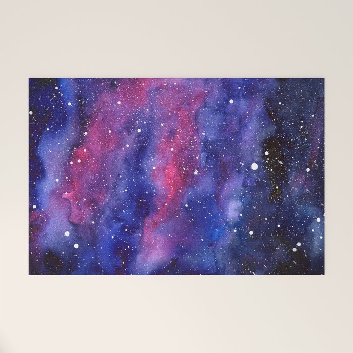 Nebula Galaxy Watercolor Space Sky Welcome Mat Gallery Image 1