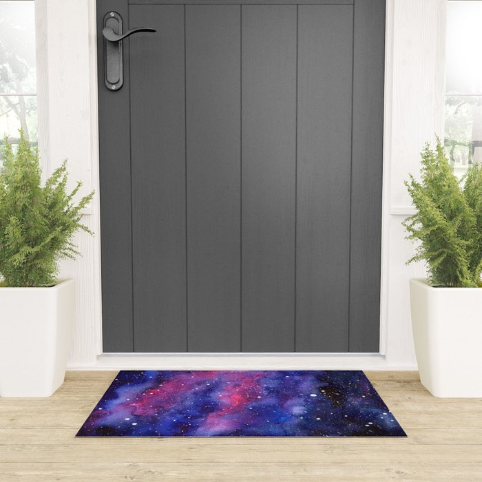 Nebula Galaxy Watercolor Space Sky Welcome Mat Gallery Image 3