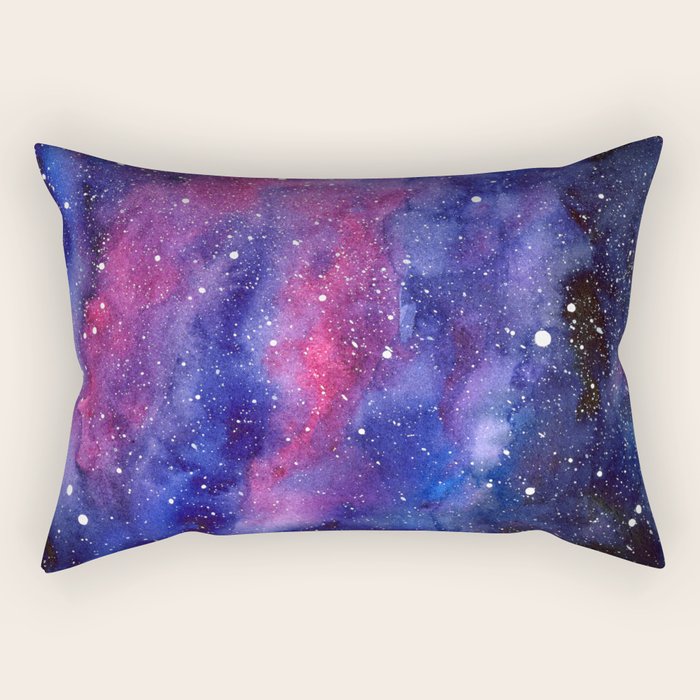 Nebula Galaxy Watercolor Space Sky Rectangular Pillow Gallery Image 2
