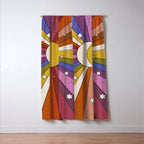 The Sun and the Moon - retro abstract Window Curtain Gallery Image 3