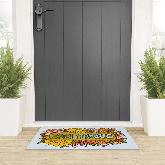 Sagittarius Flowers Welcome Mat Gallery Image 3