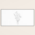 Small Wildflowers Minimalist Line Art Desk Mat Gallery Image 3