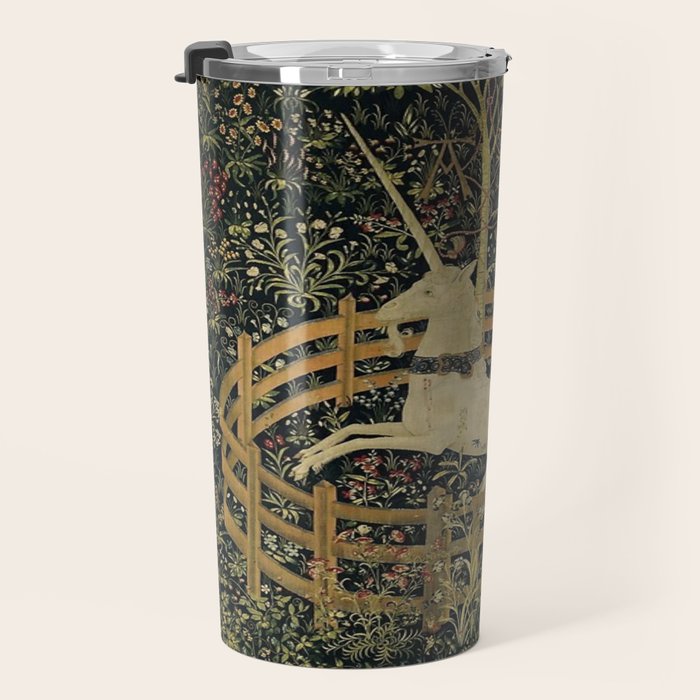 The Unicorn Rests in a Garden (from the Unicorn Tapestries) Travel Mug Gallery Image 3