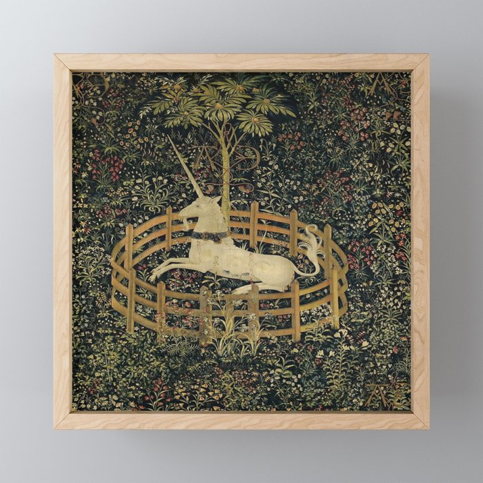 The Unicorn Rests in a Garden (from the Unicorn Tapestries) Mini Art Print Gallery Image 1