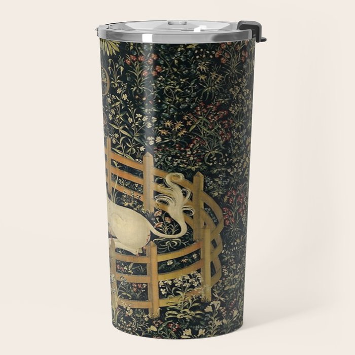 The Unicorn Rests in a Garden (from the Unicorn Tapestries) Travel Mug Gallery Image 2