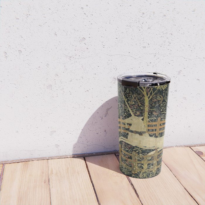 The Unicorn Rests in a Garden (from the Unicorn Tapestries) Travel Mug Gallery Image 4