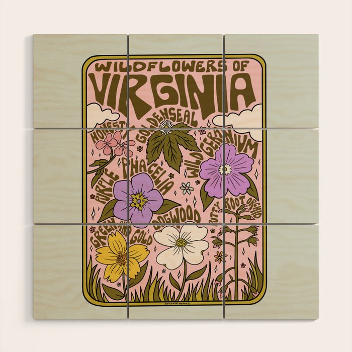 Virginia Wildflowers Wood Wall Art Gallery Image 1