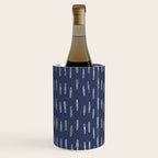 Boho Prints, Raindrops, Indigo Blue, Minimalism, Abstract Art Wine Chiller Gallery Image 2