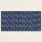 Boho Prints, Raindrops, Indigo Blue, Minimalism, Abstract Art Desk Mat Gallery Image 3