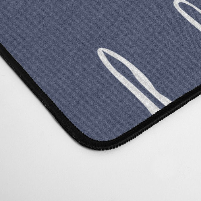 Boho Prints, Raindrops, Indigo Blue, Minimalism, Abstract Art Desk Mat Gallery Image 4