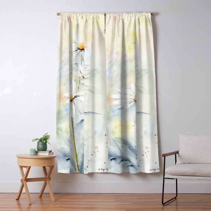 White Daisies Window Curtain Gallery Image 5