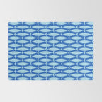 Coastal Fish Geometric Ocean Pattern in Blue Rug Gallery Image 2